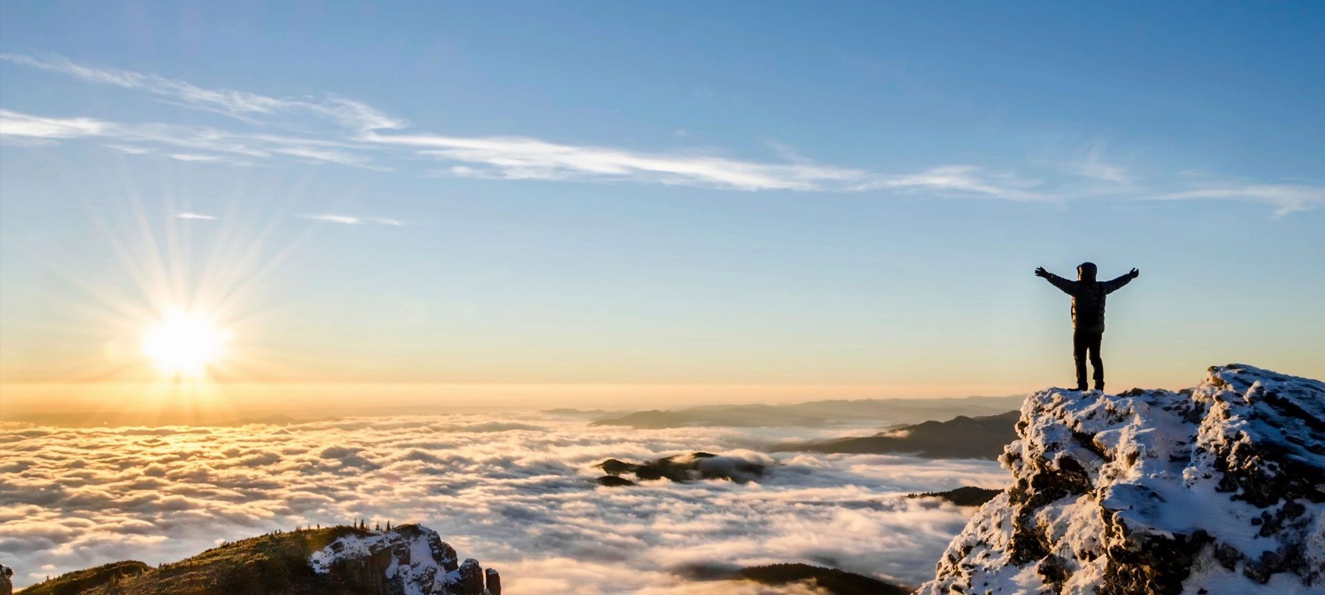 A view of the sky from above the clouds.